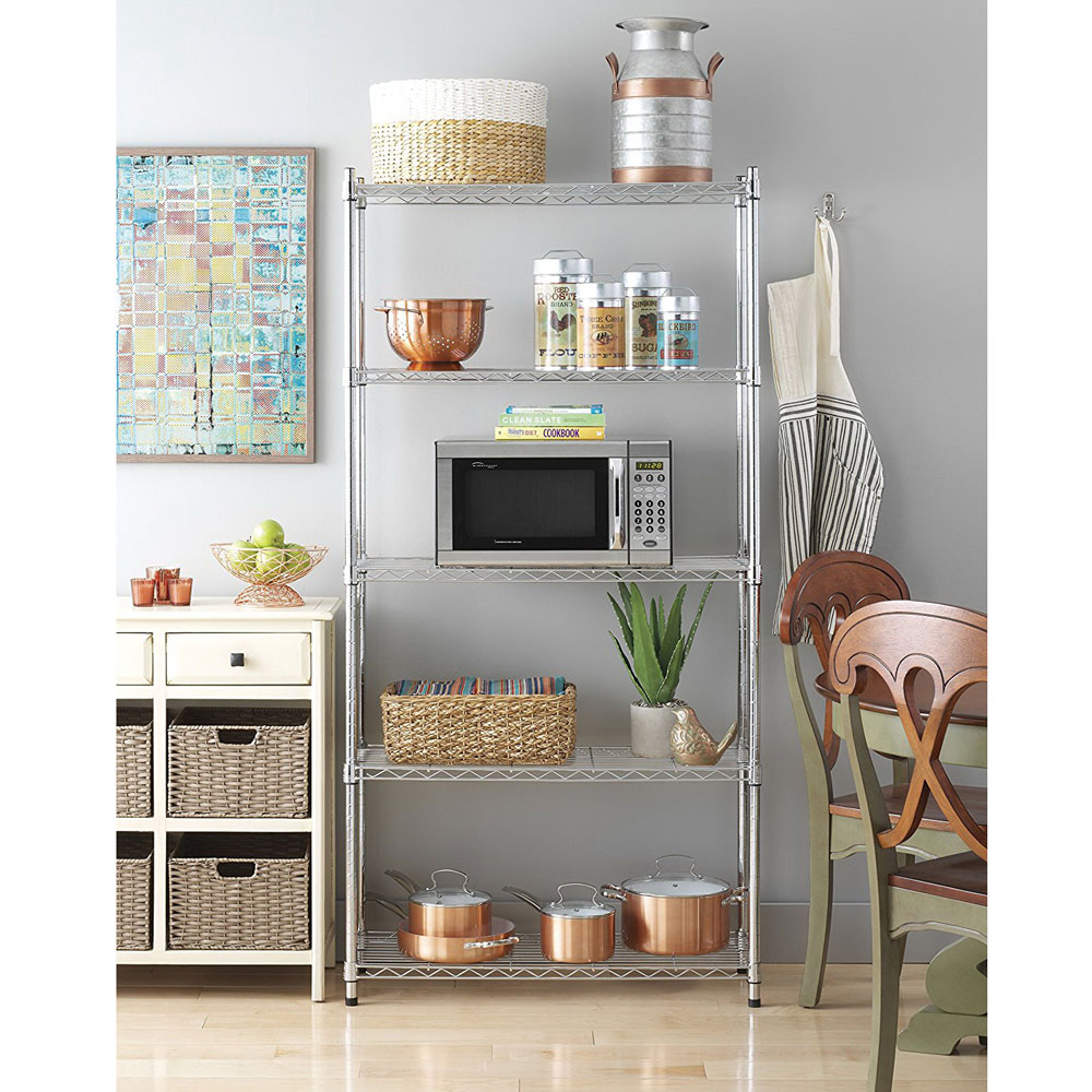 5‑Tier Storage Shelves Silver  - огляд і ціна Kitchen Appliances Warehouse