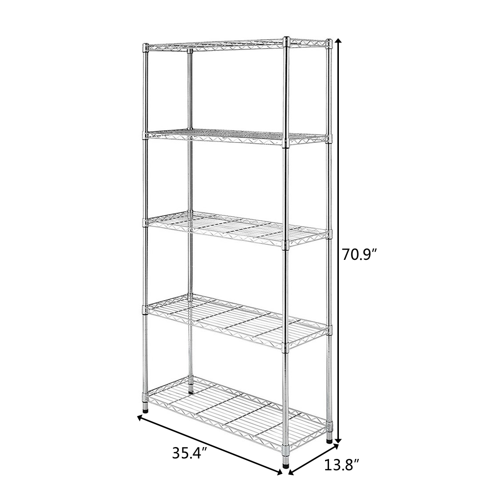 5‑Tier Storage Shelves Silver  - огляд і ціна Kitchen Appliances Warehouse