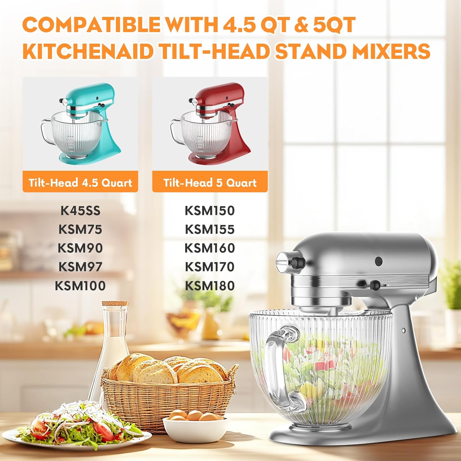 GVODE Glass Bowl for Kitchenai - огляд і ціна Stand Mixer Bowl