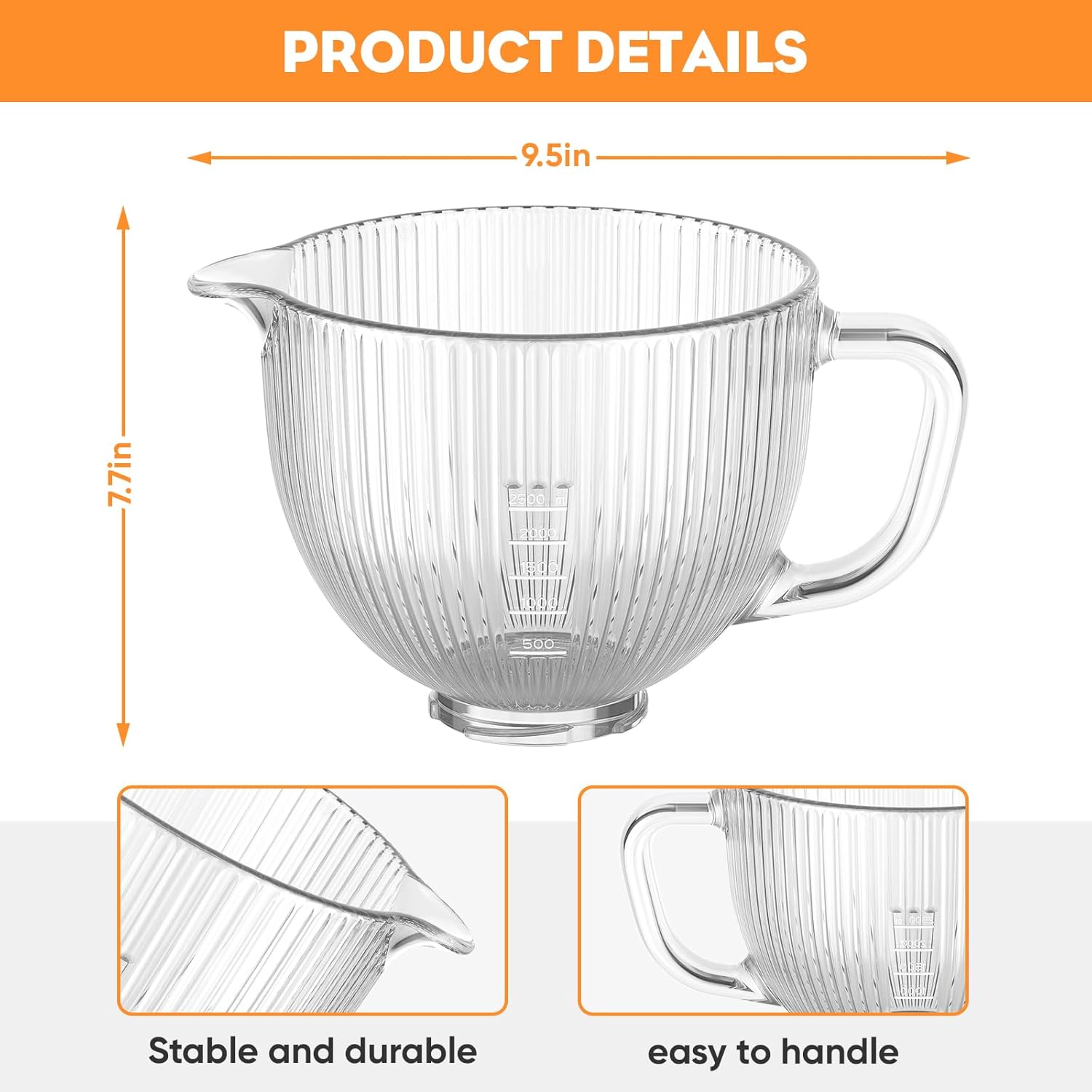 GVODE Glass Bowl for Kitchenai - огляд і ціна Stand Mixer Bowl